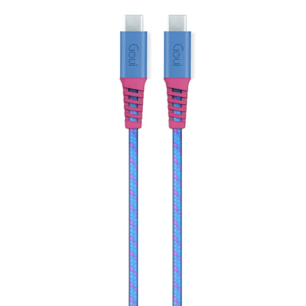 GOUI FLEX FASHION CABLE TYPE C vers TYPE C (1,5m) 60W Bleu Rose