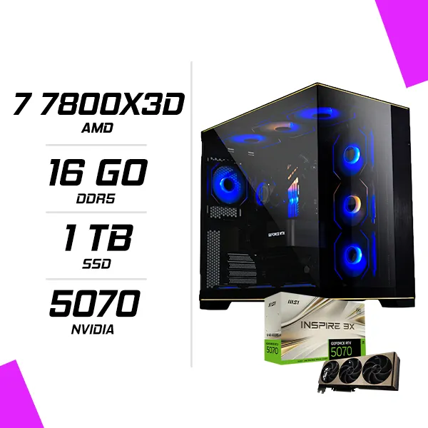 PC Gamer AMD Ryzen 7 7800X3D MSI RTX 5070 12G