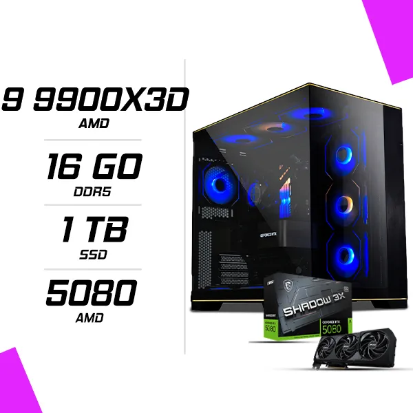 PC Gamer AMD Ryzen 9 9900X3D MSI RTX 5080 16G