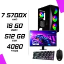 PC Gamer AMD Ryzen 7 5700X RTX 4060 8G + ECRAN 24.5" 200Hz + LOGITECH G102 + NOVA MÉCANIQUE 61