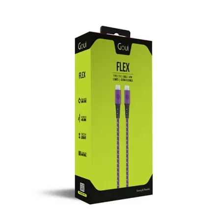 GOUI FLEX FASHION CABLE TYPE-C vers TYPE-C (1,5m) 60W Violet Jaune