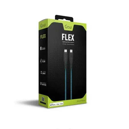 GOUI FLEX CÂBLE iPhone LIGHTNING vers TYPE-C (1,5m) 60W Bleu Foncé