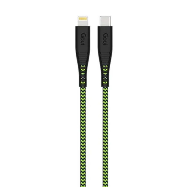 GOUI FLEX CÂBLE iPhone PORTE CLÉS LIGHTNING vers TYPE C (3m) Noir Vert