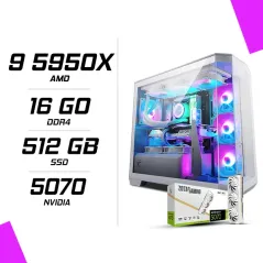 PC Gamer AMD Ryzen 9 5950X RTX 5070 12G AMP Blanc