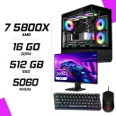 PC Gamer AMD Ryzen 7 5800X MSI RTX 5060 8G + ECRAN 24.5" 200Hz + MSI GM100 + NOVA MÉCANIQUE 61