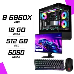PC Gamer AMD Ryzen 9 5950X MSI RTX 5060 8G + ECRAN 24.5" 200Hz + MSI GM100 + NOVA MÉCANIQUE 61