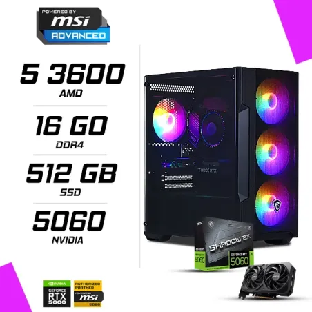 PC Gamer AMD Ryzen 5 3600 MSI RTX 5060 8G