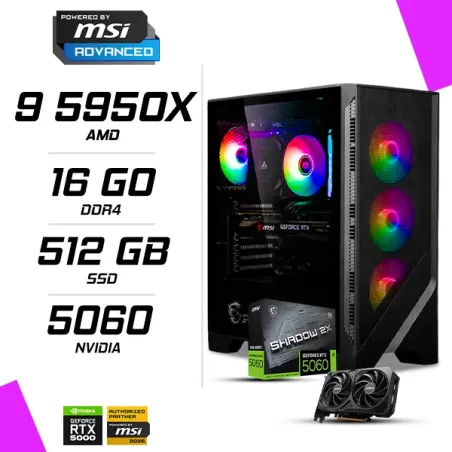 PC Gamer AMD Ryzen 9 5950X MSI RTX 5060 8G