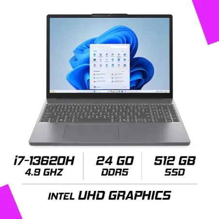 LENOVO IDEAPAD SLIM 3 15IRH10 Intel i7-13620H/24GB DDR5/512GB SSD/15.3″/Win11 (83K100Q2FE) LUNA GRIS