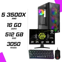 PC Gamer AMD Ryzen 5 3500X RTX 3050 + MSI 244F 23.8″ 200Hz + MSI GM100 + NOVA MÉCANIQUE 61