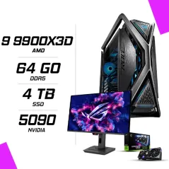 PC Gamer AMD Ryzen 9 9900X3D MSI RTX 5090 32G + ROG XG27UCDMG 27" 240Hz 4K