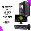 PC Gamer AMD Ryzen 5 5600 RTX 5060 8G + MSI 244F 23.8″ 200Hz + LOGITECH G102 + NOVA MÉCANIQUE 61