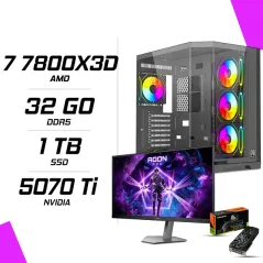 PC Gamer AMD Ryzen 7 7800X3D RTX 5070 Ti 16G + AOC AGON PRO AG276FK 27" 520Hz