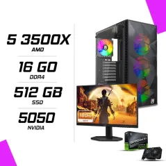 PC Gamer AMD Ryzen 5 3500X MSI RTX 5050 8G + AOC 24G42E 24" 180Hz
