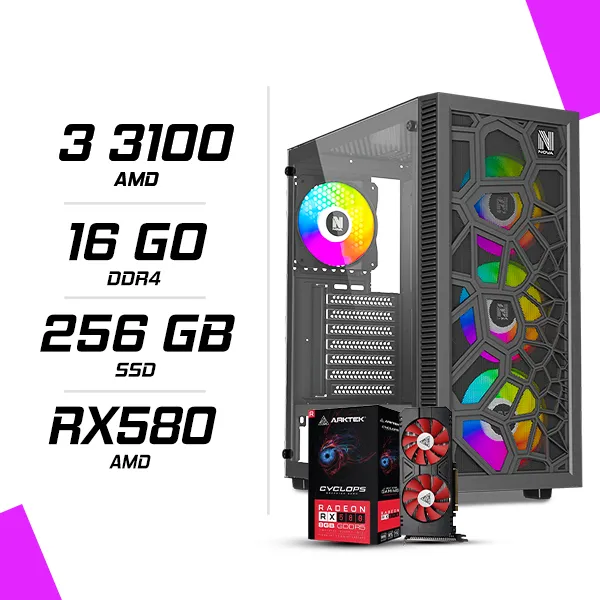 PC Gamer AMD Ryzen 3 3100 RX 580 8G