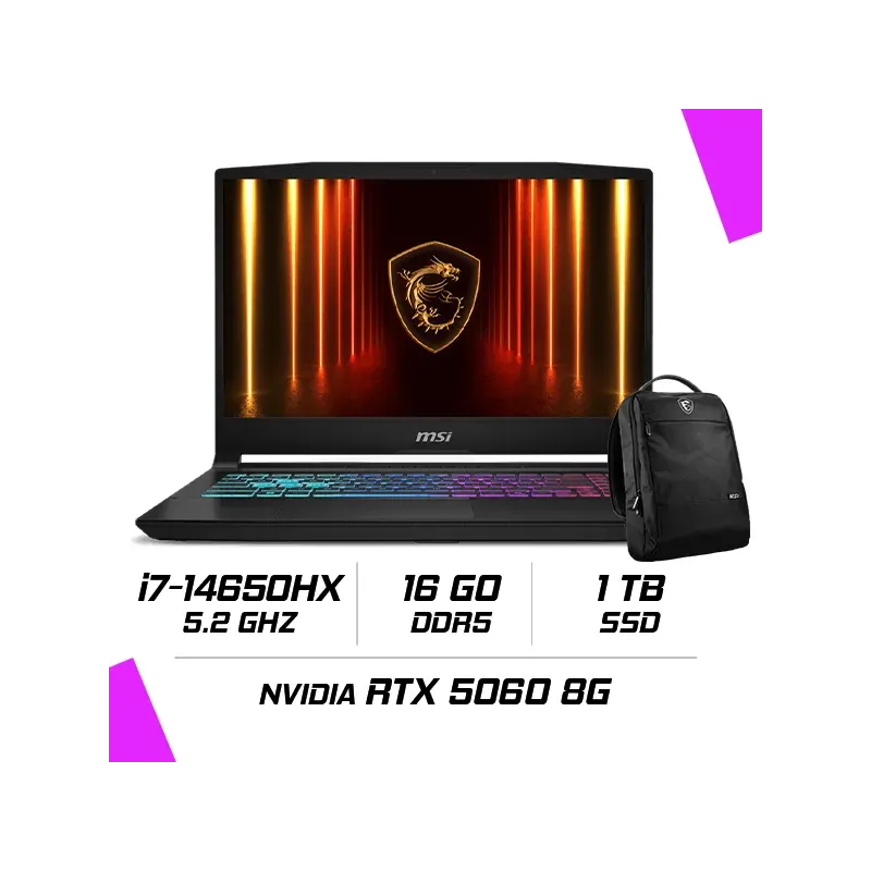 MSI KATANA 15 HX B14WFK-451MA Intel i7-14650HX/16GB DDR5/1TB SSD/RTX 5060 8GB/15.6″ 165Hz/Win11 MSI KATANA 15 HX B14WFK-451MA Intel i7-14650HX/16GB DDR5/1TB SSD/RTX 5060 8GB/15.6″ 165Hz/Win11