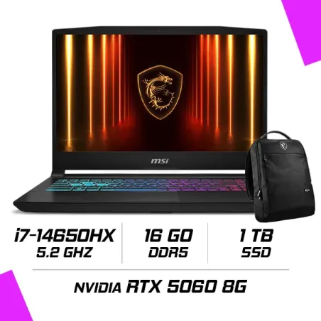 MSI KATANA 15 HX B14WFK-451MA Intel i7-14650HX/16GB DDR5/1TB SSD/RTX 5060 8GB/15.6″ 165Hz/Win11