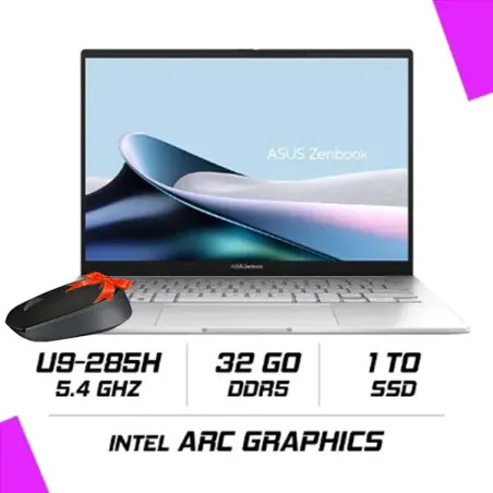 ASUS ZENBOOK 14 UX3405CA Intel Ultra 9-285H/32Go DDR5/1TB SSD/14" OLED WUXGA/Windows11 (90NB14W4-M00S90)
