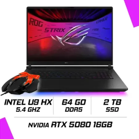 ASUS ROG Strix SCAR 18 (2025) - G835 (INTEL U9 (ARROWLAKE HX)/64Go/2To SSD/RTX™ 5080/16''/WQXGA/240Hz) - 90NR0LI1-M00480