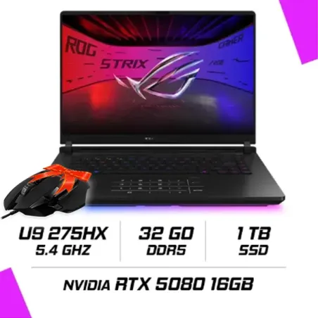 ASUS ROG Strix SCAR 16 (2025) - G635LW (INTEL CORE ULTRA 9 275HX/32Go/1To SSD/RTX™ 5080/16''/WQXGA/240Hz) - 90NR0LD1-M007E0
