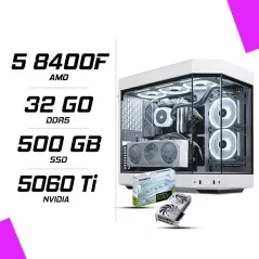PC Gamer AMD Ryzen 5 8400F RTX 5060 Ti 8G Blanc