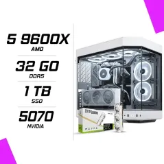 PC Gamer AMD Ryzen 5 9600X ZOTAC RTX 5070 AMP 12GB Blanc