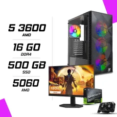 PC Gamer AMD Ryzen 5 3600 MSI RTX 5060 8G + AOC 24G42E 24" 180Hz