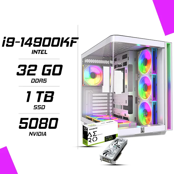 PC Gamer Intel i9-14900KF RTX 5080 AERO 16G Blanc