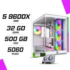 PC Gamer AMD Ryzen 5 9600X MSI RTX 5060 8G Blanc