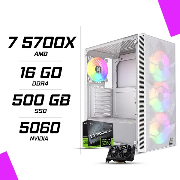 PC Gamer AMD Ryzen 7 5700X MSI RTX 5060 8G