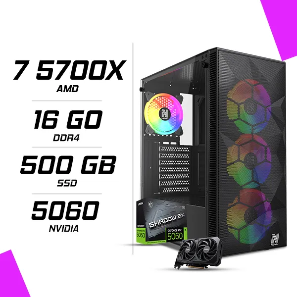 PC Gamer AMD Ryzen 7 5700X MSI RTX 5060 8G
