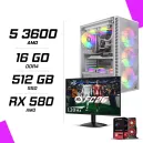 PC Gamer AMD Ryzen 5 3600 RX 580 8GB + AOC 24B31H 23.8" 120Hz FHD