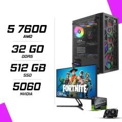 PC Gamer AMD Ryzen 5 7600 MSI RTX 5060 8G + NOVA N27Q180 27" 180Hz 2K