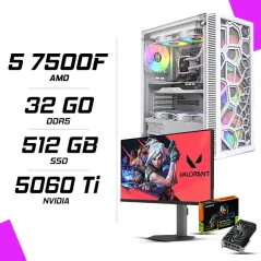 PC Gamer AMD Ryzen 5 7500F RTX 5060 Ti 8G + NOVA PRO TITAN N25300 24.5" 300Hz