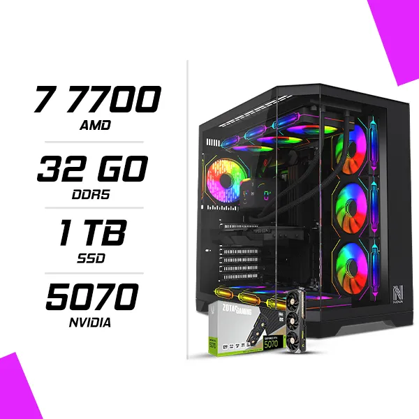 PC Gamer AMD Ryzen 7 7700 RTX 5070 12G
