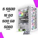PC Gamer AMD Ryzen 5 5500 MSI RTX 5060 8G Blanc