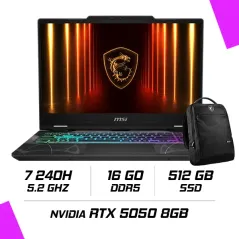 MSI CYBORG 15 B2RWEKG-094MA Intel Core 7 240H/16GB DDR5/512GB SSD/RTX 5050 8GB/15.6" 144Hz/Win11
