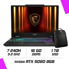 MSI CYBORG 15 B2RWEKG-095MA Intel Core 7 240H/16GB DDR5/1TB SSD/RTX 5060 8GB/15.6" 144Hz/Win11