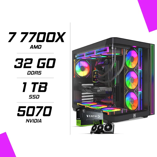 PC Gamer AMD Ryzen 7 7700X MSI RTX 5070 12G