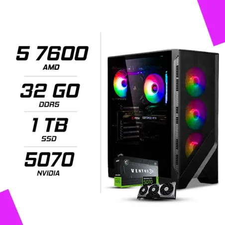 PC Gamer AMD Ryzen 5 7600 MSI RTX 5070 12G