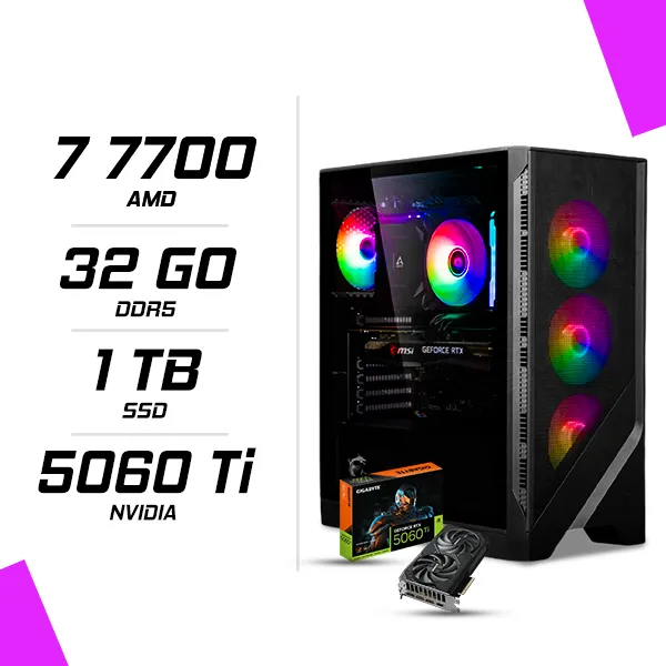 PC Gamer AMD Ryzen 7 7700 RTX 5060 Ti 8G