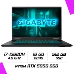 GIGABYTE GAMING A16 CTHI3FR893SD Intel i7-13620H/16GB DDR5/512GB SSD/RTX 5050 8G/16″ 165Hz/Freedos