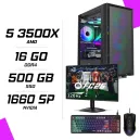 PC Gamer AMD Ryzen 5 3500X GTX 1660 Super 6G + AOC 24B31H 23.8" 120Hz + MSI GM100 + MSI GK110 FR