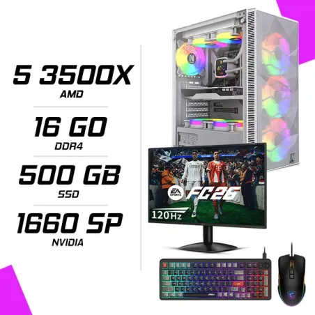 PC Gamer AMD Ryzen 5 3500X GTX 1660 Super 6G + AOC 24B31H 23.8" 120Hz + MSI GM100 + MSI GK110 FR