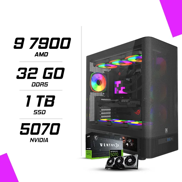 PC Gamer AMD Ryzen 9 7900 MSI RTX 5070 12G