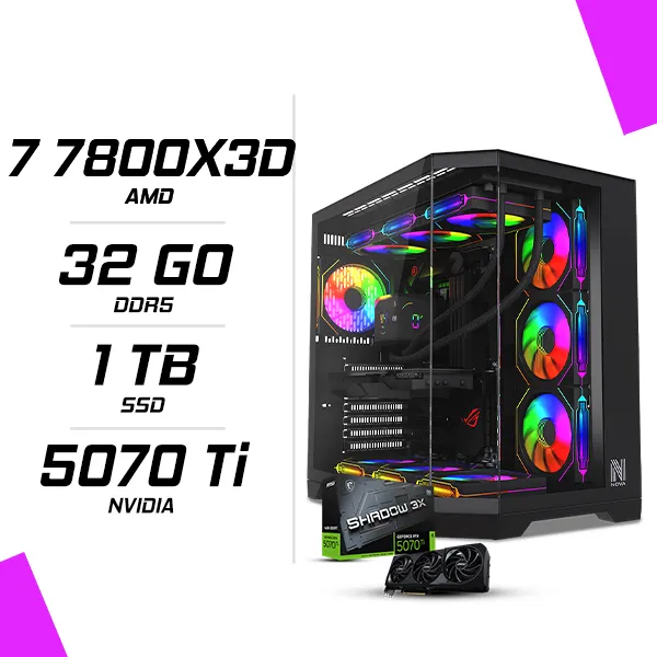 PC Gamer AMD Ryzen 7 7800X3D MSI RTX 5070 Ti 16G