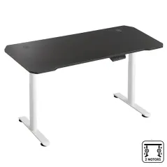 NOVA T021 SHELF Blanc + NOVA TABLETOP Noir 120x60cm