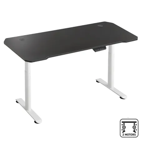 NOVA T021 SHELF Blanc + NOVA TABLETOP Noir 140x60cm