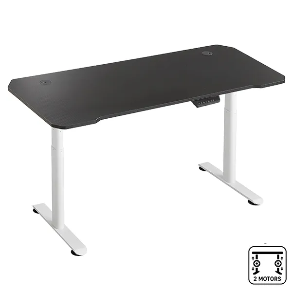 NOVA T021 SHELF Blanc + NOVA TABLETOP Noir 140x60cm
