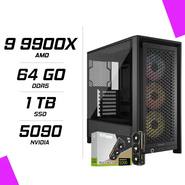 PC Gamer AMD Ryzen 9 9900X ZOTAC RTX 5090 32G